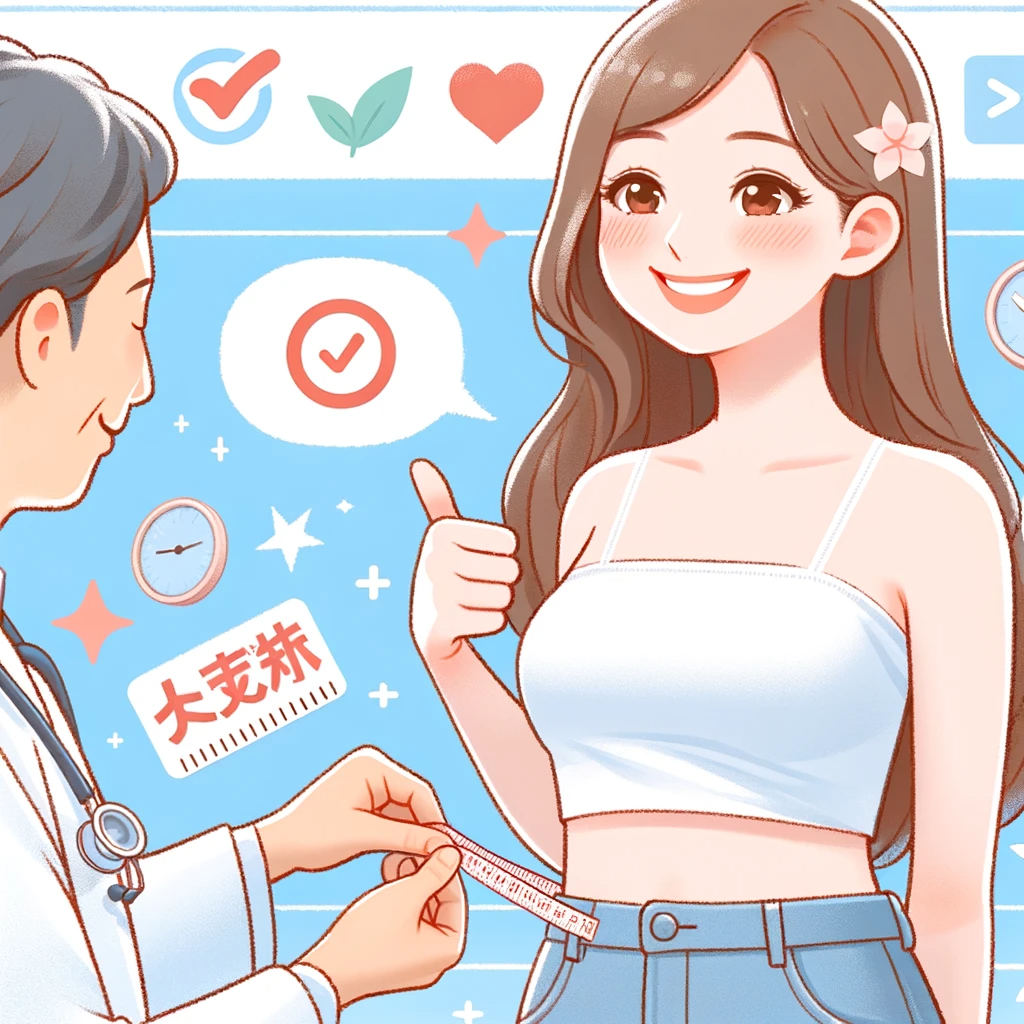 DALL·E 2024-01-10 02.24.36 – Create an image depicting a satisfied customer who has experienced positive weight management results with Saxenda 善纖達 (瘦瘦筆). The image should convey>